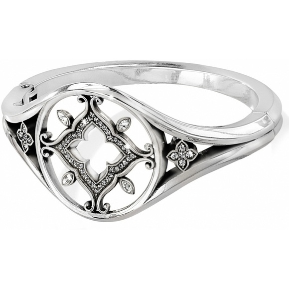 BRIGHTON Morena Hinged Bangle Bracelet • Silver Plated Swarovski Crystal JB7682 - Picture 10 of 14
